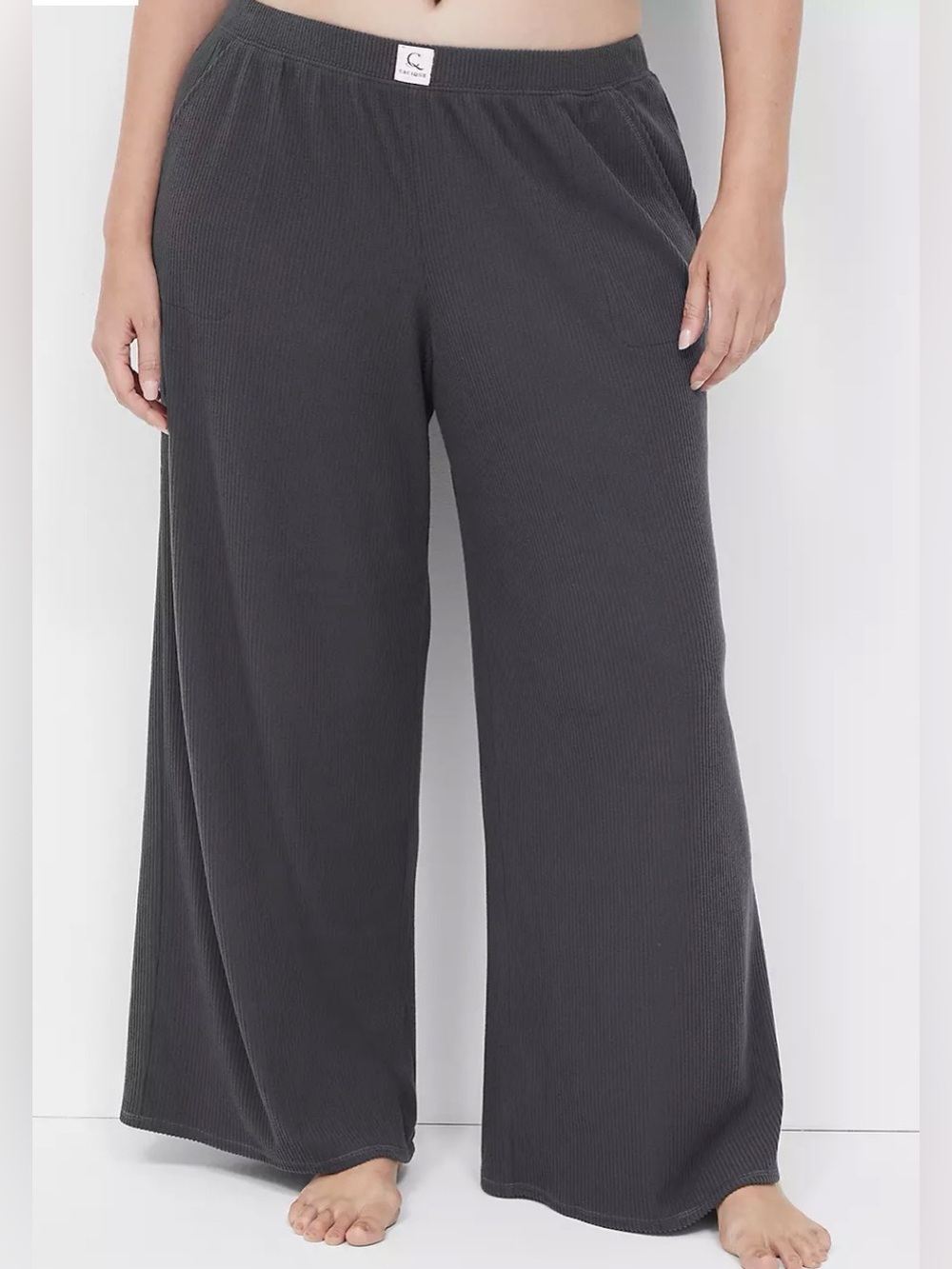 Brushed Rib Wide Leg Sleep Pant